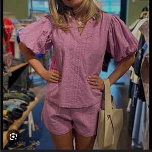Pinch Lavender Eyelet Two-Piece Set